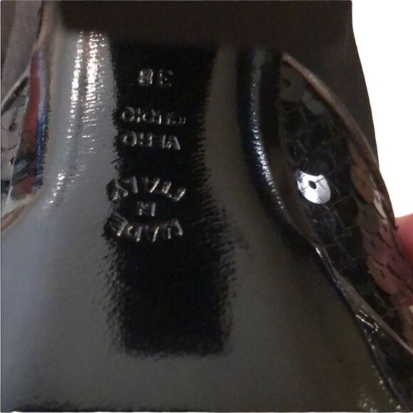 Alberta Ferretti Sequin Mary Jane Heels Size 8 - Picture 9 of 10